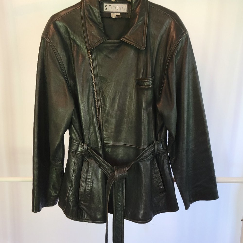 Studio Siena Black Leather Jacket_Size Large